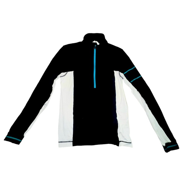 ✅Lululemon Sweater Mens Medium Pullover Sweatshirt Quarter Zip Black Colorblock Men